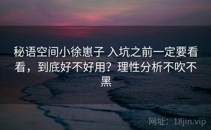 秘语空间小徐崽子 入坑之前一定要看看，到底好不好用？理性分析不吹不黑